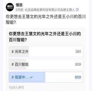 脉脉社区发起投票：王慧文的光年之外还是王小川的百川智能？ 第1张