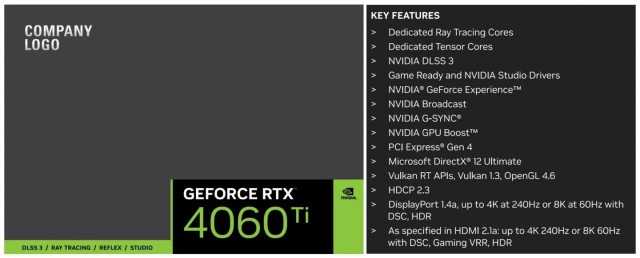 消息称英伟达GeForce RTX 4060 Ti目标价450美元，5月发布 第1张