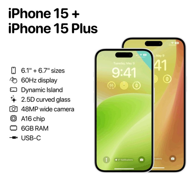 iPhone 15核心细节抢先看：全系灵动岛+2.5D弧边 硬件区别明显 第1张