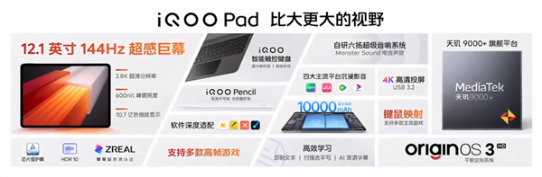 2299元起！iQOO Pad开启预售：性能最强天玑平板 第2张