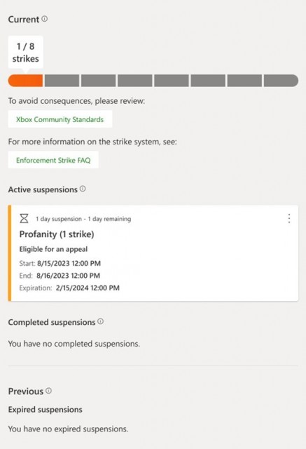 Xbox推出处罚警告系统 八次警告将被暂停使用Xbox的社交功能一年 第2张