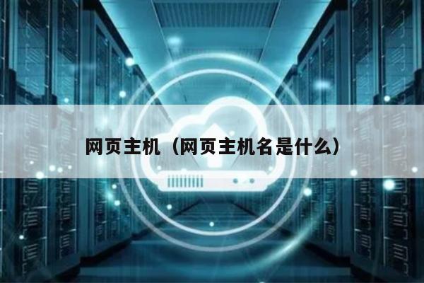 网页主机（网页主机名是什么） 第1张